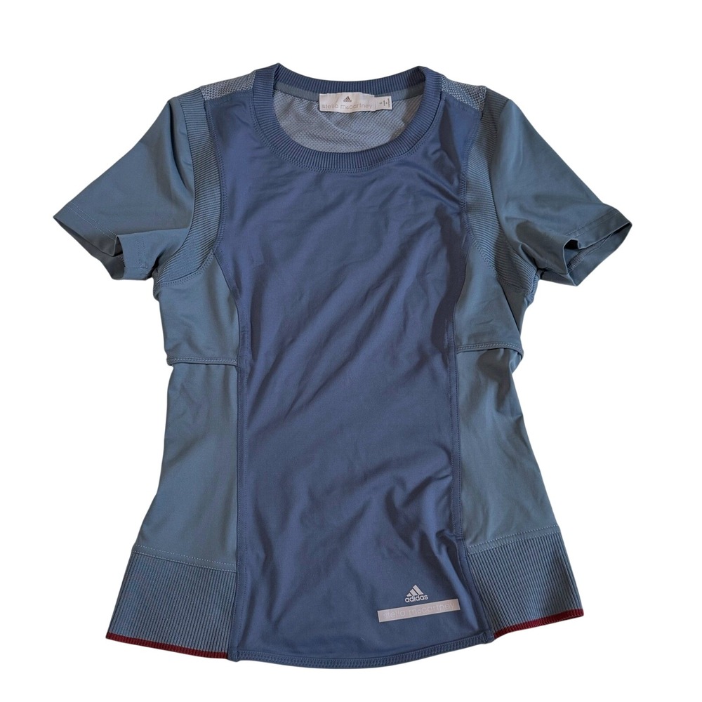 Adidas Stella McCartney Blue Performance T-Shirt Small Mesh Back Active Top